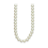 bridal large pearl strand jackie necklace with sterling silver clasp