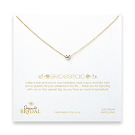 bridal heart bead bridesmaid necklace, gold dipped