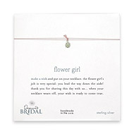 flower girl make a wish bridal necklace with sterling silver small daisy on pink