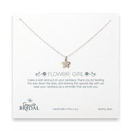 bridal flower girl sterling silver cherry blossom necklace - 14 inches