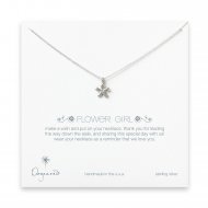 flower girl necklace, sterling silver -14 inches