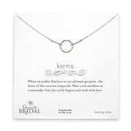 bridal karma necklace, sterling silver