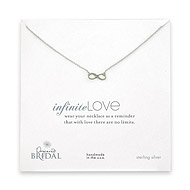 bridal small oxidized sterling silver infinite love necklace