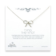 bridal sterling silver tying the knot necklace - 18 inches