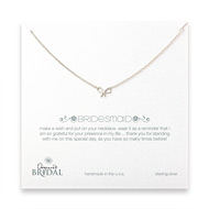 bridal bridesmaid bow sterling silver necklace - 18 inches