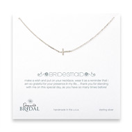 bridal bridesmaid cross sterling silver necklace - 18 inches