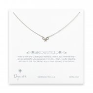 bridesmaid bow necklace, sterling silver