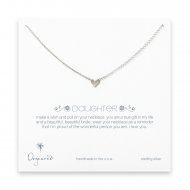 bridal daughter simple heart necklace, sterling silver