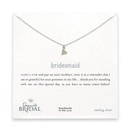 bridesmaid reminder bridal necklace with sterling silver sideways heart