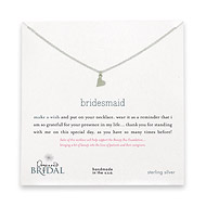bridesmaid reminder bridal necklace with sterlings silver sideways heart