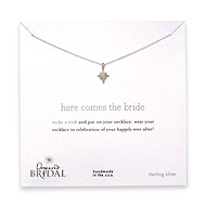 here comes the bride reminder bridal necklace with sterling silver north star