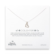 bridal daughter loving heart necklace, sterling silver