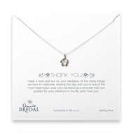 bridal thank you hibiscus necklace, sterling silver