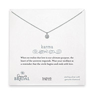 bridal karma diamond sterling silver necklace