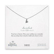 bridal cherished diamond sterling silver heart necklace