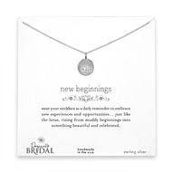 bridal new beginnings sterling silver lotus disc necklace