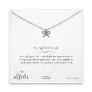 bridal tying the knot sterling silver necklace