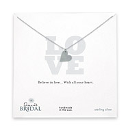 bridal sterling silver love medium sideways heart necklace