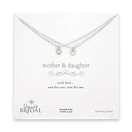 bridal mother and daughter sterling silver cupid heart set of 2 necklaces