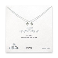 bridal sisters sterling silver cupid heart set of 2 necklaces