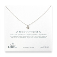bridal bridesmaid diamond circle sterling silver necklace