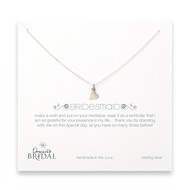 bridal bridesmaid sterling silver sideways heart necklace
