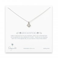 bridesmaid flower necklace, sterling silver