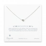 bridesmaid heart necklace, sterling silver