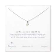 bridesmaid, sideways heart necklace, sterling silver