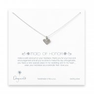 maid of honor  heart necklace, sterling silver