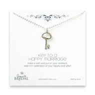 bridal key to a happy marriage sterling silver necklace - 18 inches