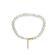 bridal small pearl strand bracelet with gold dipped clasp