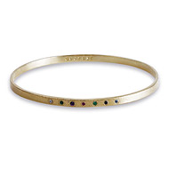 bridal dearest gold dipped gemstone engraved bangle