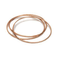 bridal three wishes rose gold dipped textured bangle bracelets set of 3