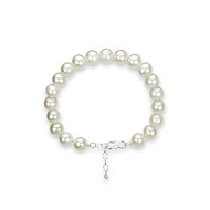 bridal large pearl strand bracelet with sterling silver clasp