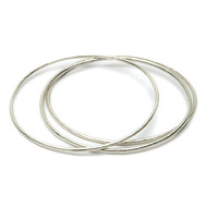 bridal three wishes silver dipped textured bangle bracelets set of 3
