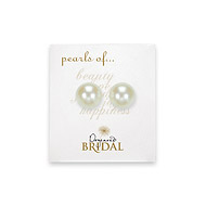 bridal pearl stud gold dipped earrings