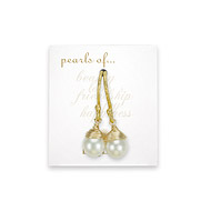 bridal white pearl wrapped gold dipped earrings