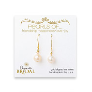 bridal pearls of... gold dipped earrings with white pearl