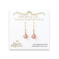bridal pearls of... gold dipped earrings with rose pearl
