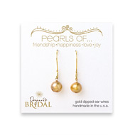 bridal pearls of... gold dipped earrings with gold pearl