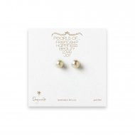 pearl stud earrings, gold dipped