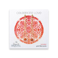 bridal celebrate love gold dipped faceted carnelian earrings