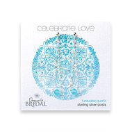 bridal celebrate love gold dipped faceted turquoise quartz earrings