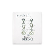 bridal white pearl sterling silver twist earrings
