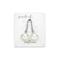 bridal large white pearl sterling silver wire hook earrings