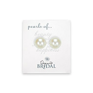 bridal pearl stud sterling silver earrings