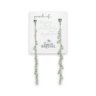 bridal sterling silver cascading white pearl earrings