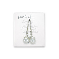 bridal white pearl wrapped sterling silver earrings