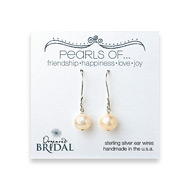 bridal pearls of... sterling silver earrings with white pearl